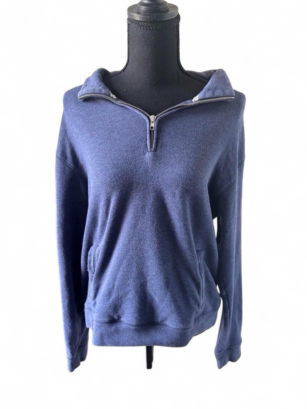 PINK Victoria's Secret Navy Quarter-Zip Hoodie Pullover